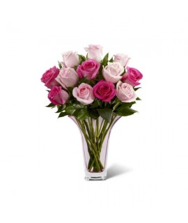 The Mother's Day Mixed Pink Rose Bouquet The Mother's Day Mixed Pink Rose Bouquet